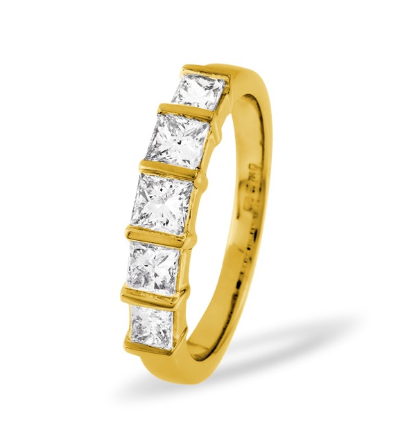 Lauren 18K Gold 5 Stone Diamond Eternity Ring 1.00CT H/SI - image 1