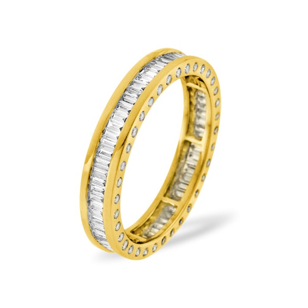Mens 3ct H/Si Diamond 18K Gold Full Band Ring - Image 1