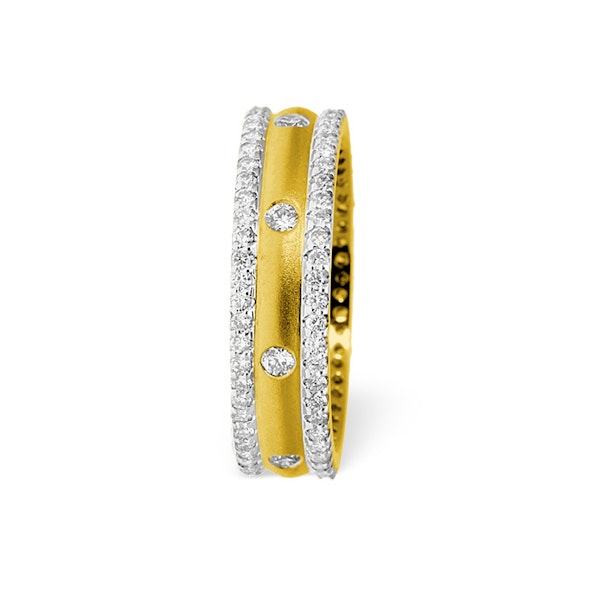 Chloe 2 Row 18K Gold Diamond Wedding Ring 1.30CT G/VS - Image 1