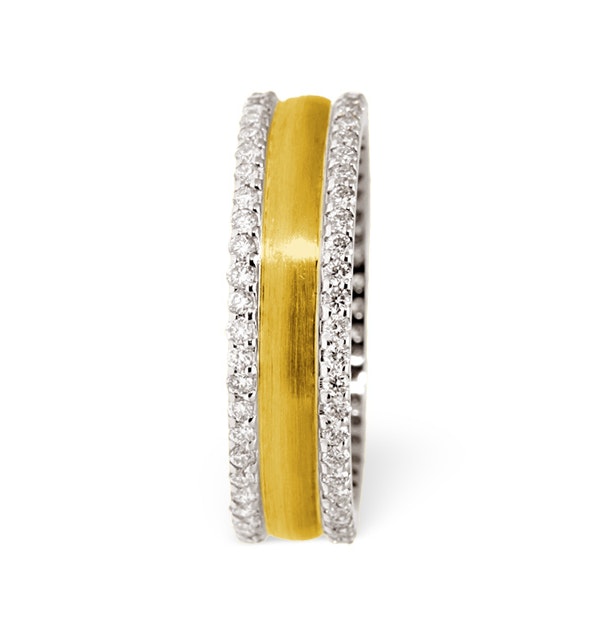 Mens 0.7ct H/Si Diamond 18K Gold Dress Ring - image 1