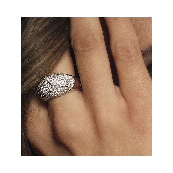 18K White Gold Diamond Pave Ring 1.29ct H/si - Image 4