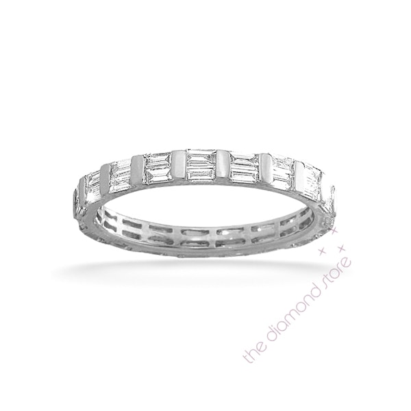 Mens 1ct H/Si Diamond Platinum Full Band Ring - Image 1