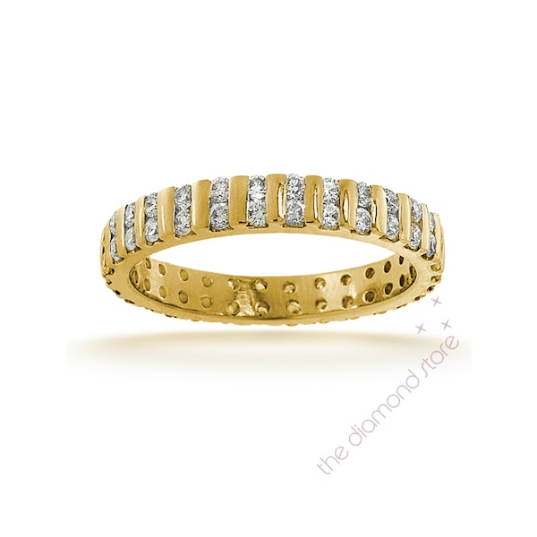 Mens 1ct H/Si Diamond 18K Gold Full Band Ring Item - Image 1