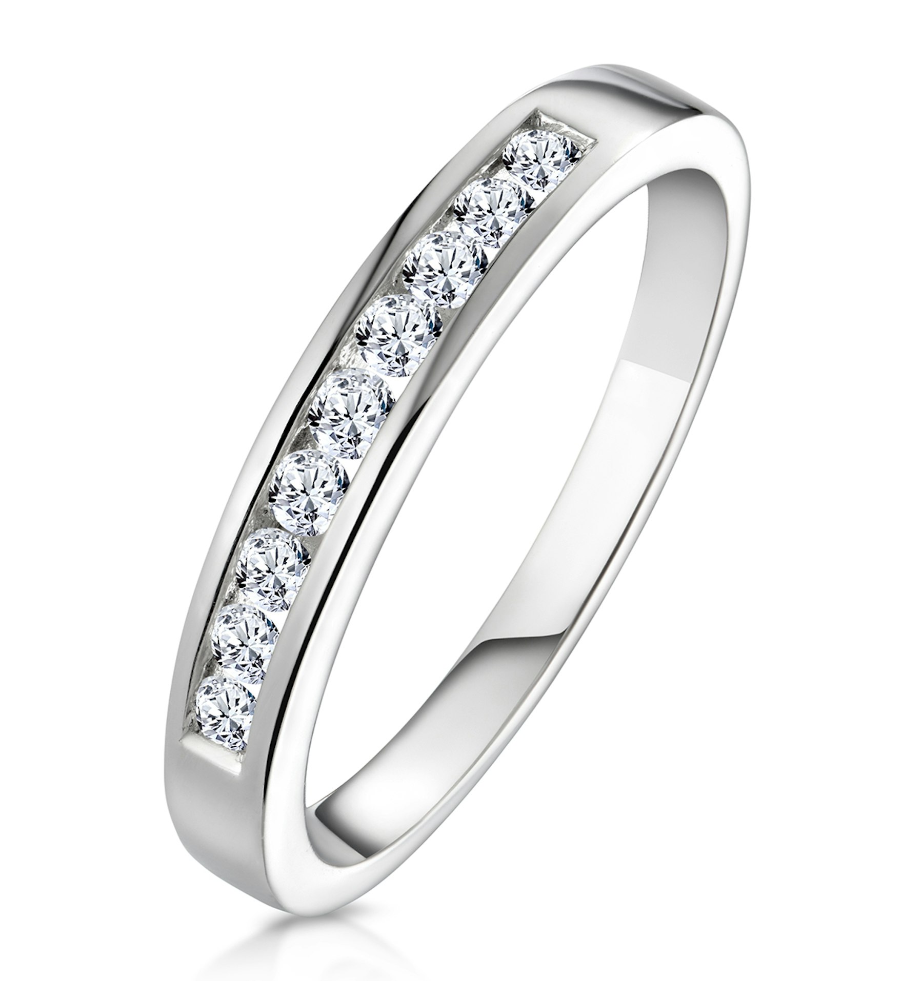 Rae Platinum Diamond Half Band Eternity Ring 0.25CT G/VS