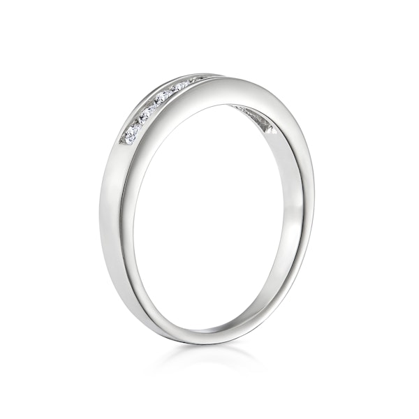Rae Half Eternity Ring Channel Set 0.25CT Diamond 9K White Gold - Image 3