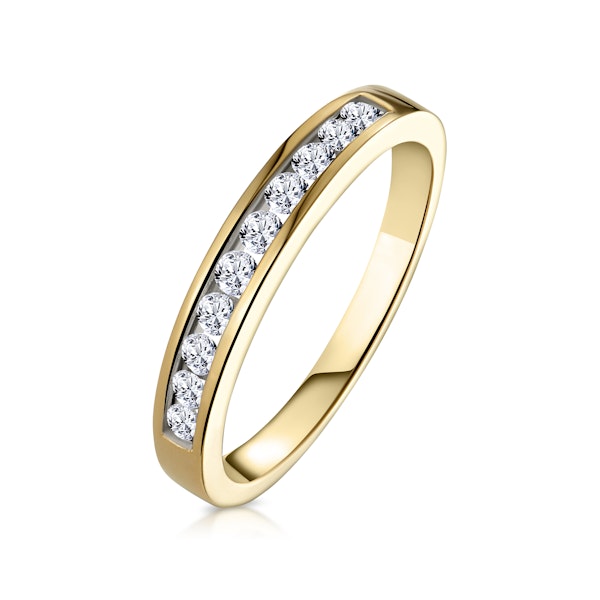 Rae Half Eternity Ring 0.33CT Diamond 9K Yellow Gold SIZE F - Image 1
