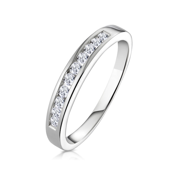 Rae Half Eternity Ring 0.33CT Diamond 9K White Gold SIZE T - Image 1