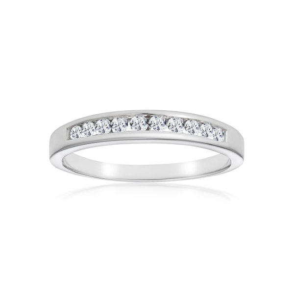 Rae Half Eternity Ring 0.33CT Diamond 9K White Gold SIZE T - Image 2