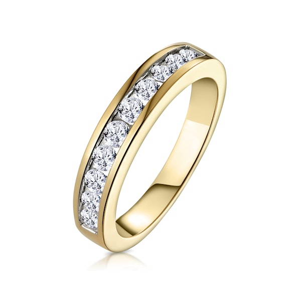 Rae Half Eternity Ring 0.50CT Diamond 9K Yellow Gold SIZE J - Image 1