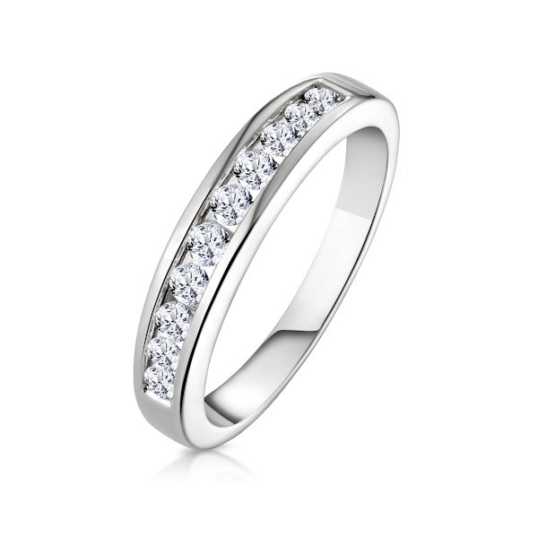Rae 0.50CT Lab Diamond Half Eternity Ring 9K White Gold - Image 1
