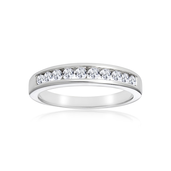 Rae 0.50CT Diamond Half Eternity Ring 9K White Gold - Image 2