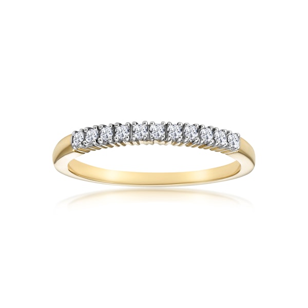 Half Eternity Ring Lab Diamond 9K Yellow Gold 0.15CT - Image 2
