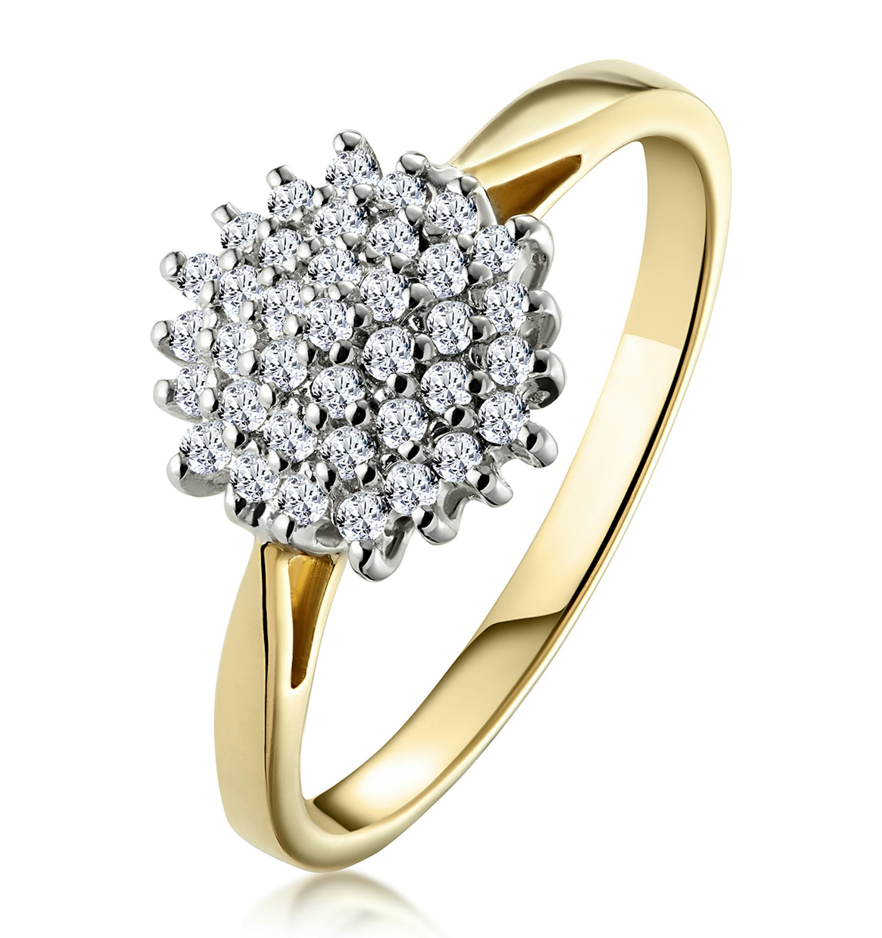 Cluster Ring 0.25ct Diamond 9K Yellow Gold E5362