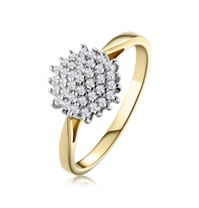 Cluster Ring 0.25ct Diamond 9K Yellow Gold - E5362