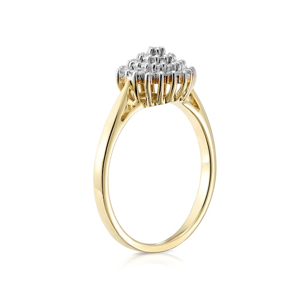 Cluster Ring 0.25ct Diamond 9K Yellow Gold - E5362 - Image 3