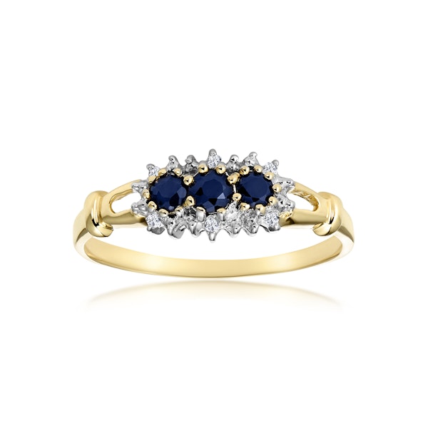 Sapphire 0.34ct And Diamond 9K Gold Ring - Image 2