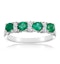 Emerald 0.49ct And Diamond 9K White Gold Ring - image 2