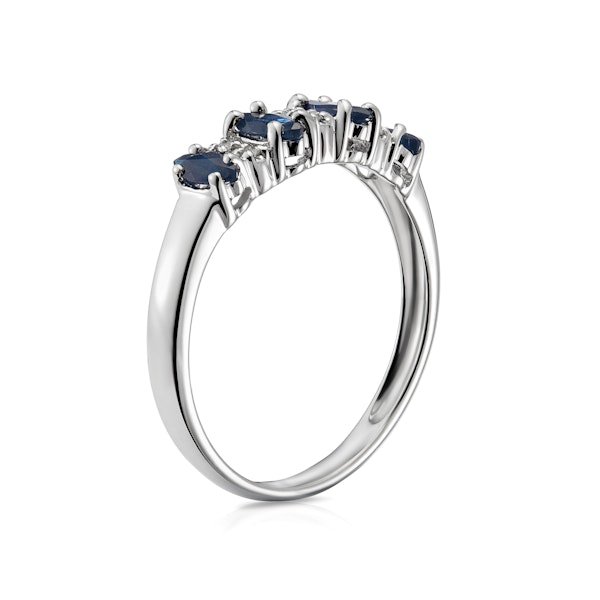 Sapphire 0.76ct And Diamond 9K White Gold Ring - Image 3