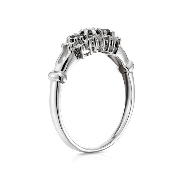 Sapphire 0.34ct And Diamond 9K White Gold Ring - Image 3