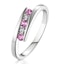 9K White Gold Diamond and Pink Sapphire Ring - image 1