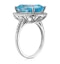 Blue Topaz 6.83CT And Diamond 9K White Gold Ring - image 3