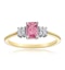 9K Gold Diamond Pink Sapphire Ring 0.06ct - image 2
