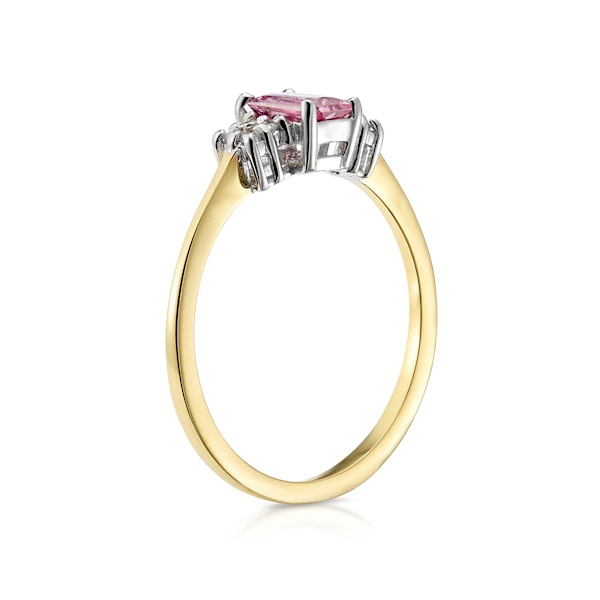 18K Gold Diamond and Pink Sapphire Ring 0.06ct SIZES AVAILABLE I.5 X - Image 3