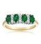 Emerald 0.94ct And Diamond 9K Gold Ring - image 2