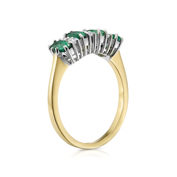 Emerald 0.94ct And Diamond 9K Gold Ring - Image 3