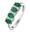 Emerald 0.94ct And Diamond 18K White Gold Ring - image 1