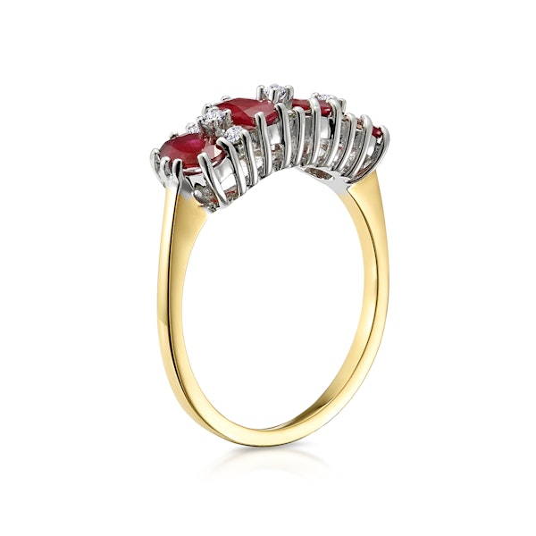 Ruby 1.12ct And Diamond 18K Gold Ring - Image 3