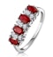 Ruby 1.12ct And Diamond 9K White Gold Ring - image 1