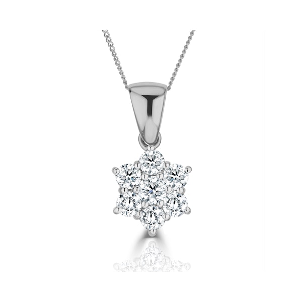 1.00ct G/vs Diamond and 18K White Gold Pendant Necklace - FR27-322XUY - Image 1