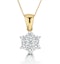 18K Gold Diamond Cluster Pendant Necklace 1.00CT H/SI - image 1