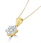 18K Gold Diamond Cluster Pendant Necklace 1.00CT H/SI - image 2