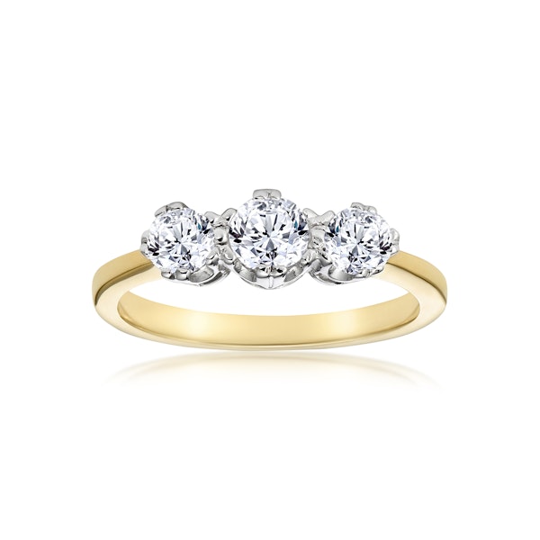 Emily 18K Gold 3 Stone Diamond Ring 0.75CT H/SI - Image 2