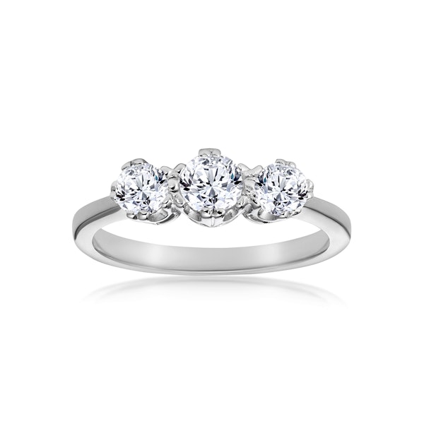Emily 18K White Gold 3 Stone Diamond Ring 0.75CT G/VS - Image 2