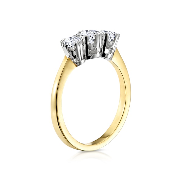 Emily 18K Gold 3 Stone Diamond Ring 0.75CT G/VS - Image 3