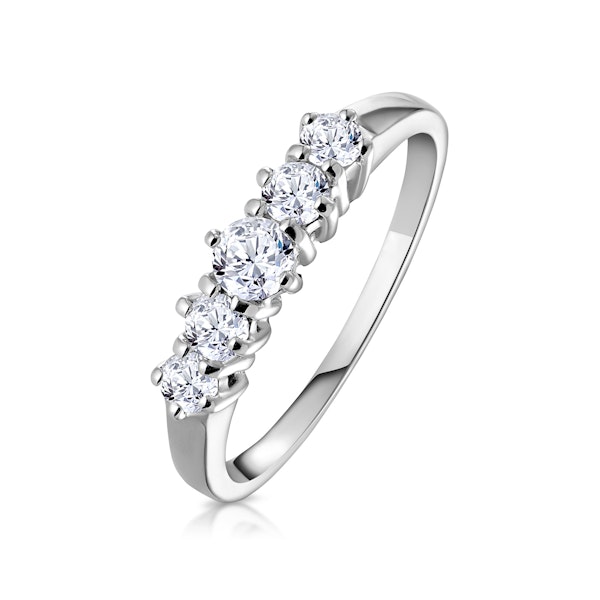 Ellie 18K White Gold 5 Stone Diamond Eternity Ring 0.50CT H/SI - Image 1