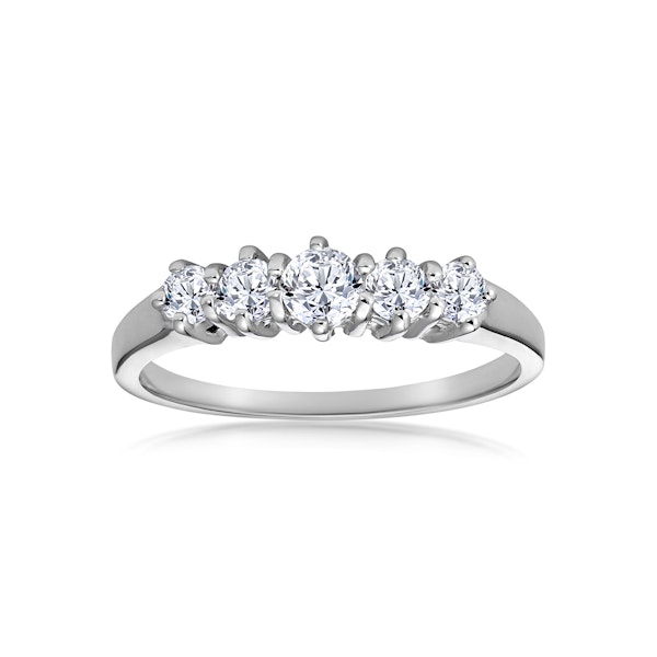 Ellie 18K White Gold 5 Stone Diamond Eternity Ring 0.50CT - Image 2
