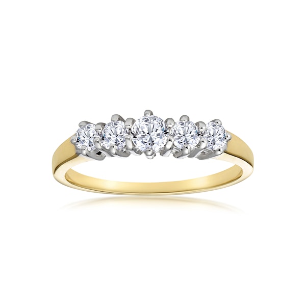 Ellie 18K Gold 5 Stone Diamond Eternity Ring 0.50CT - Image 2