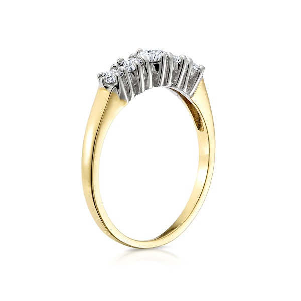 Ellie 18K Gold 5 Stone Diamond Eternity Ring 0.50CT - Image 3