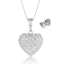 Diamond 0.47ct Heart Pendant Necklace 9K White Gold - image 1