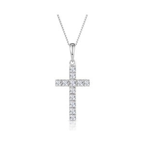 Lab Diamond Cross Necklace Pendant 0.22ct set in 925 Silver