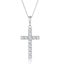 Lab Diamond Cross Necklace Pendant 0.22ct set in 925 Silver - image 1
