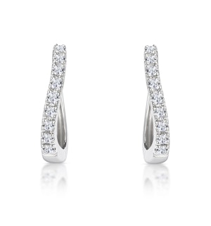 Hoop Earrings 0.11ct Diamond 9K White Gold