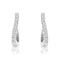 Hoop Earrings 0.11ct Diamond 9K White Gold - image 1