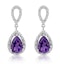 Amethyst 2.47CT And Diamond 9K White Gold Earrings - image 1