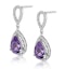 Amethyst 2.47CT And Diamond 9K White Gold Earrings - image 2