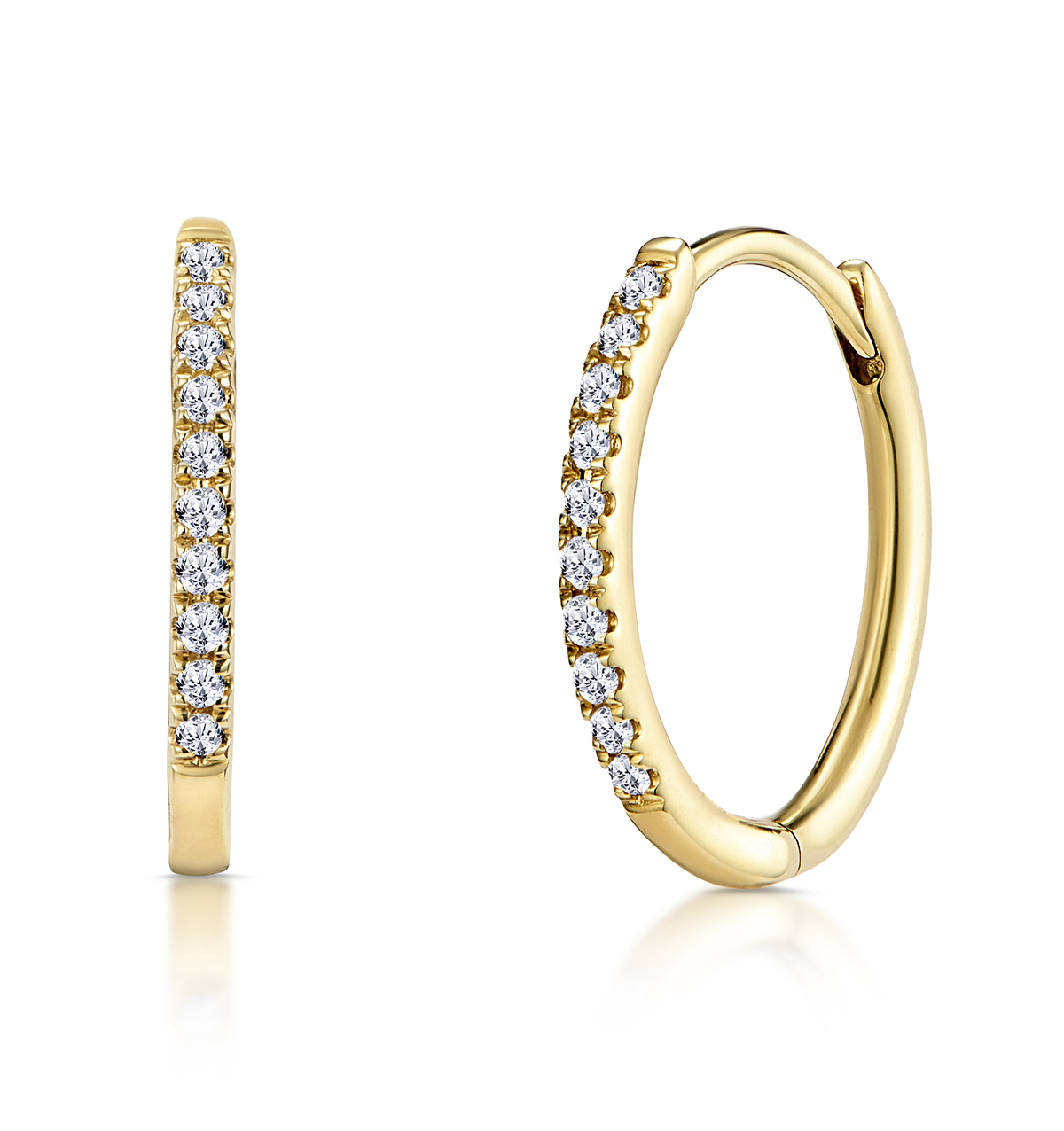 18k  white gold diamond cut hoop earring earrings  3.1  grams 1 1/4 inches #9415 